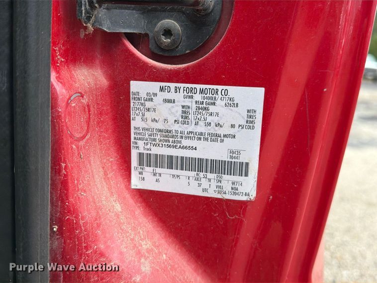 image for item DZ4783 2009 Ford F350 Super Duty XL Ext. Cab pickup truck