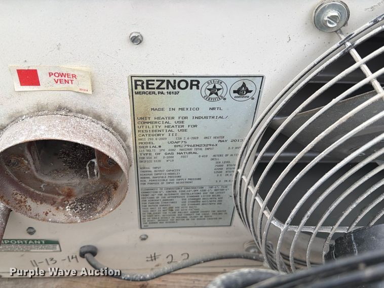 image for item DZ4800 (2) Reznor V3 TCore2 heaters