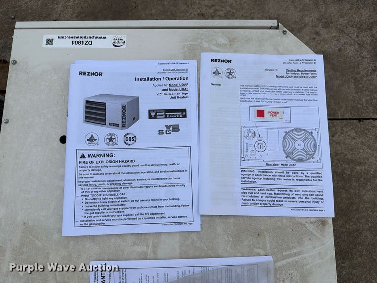 image for item DZ4800 (2) Reznor V3 TCore2 heaters