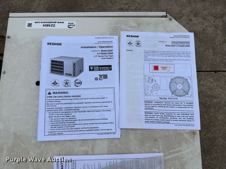 image for item DZ4804 (2) Reznor V3 TCore2 heaters