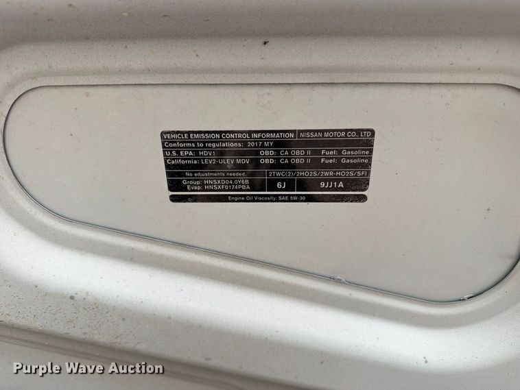 image for item DZ4837 2017 Nissan NV 1500 van