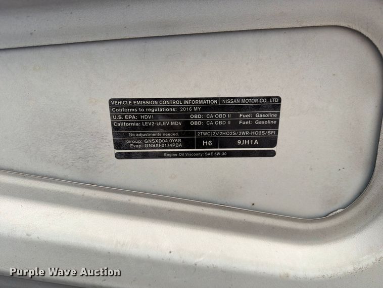 image for item DZ4838 2016 Nissan NV 1500 van
