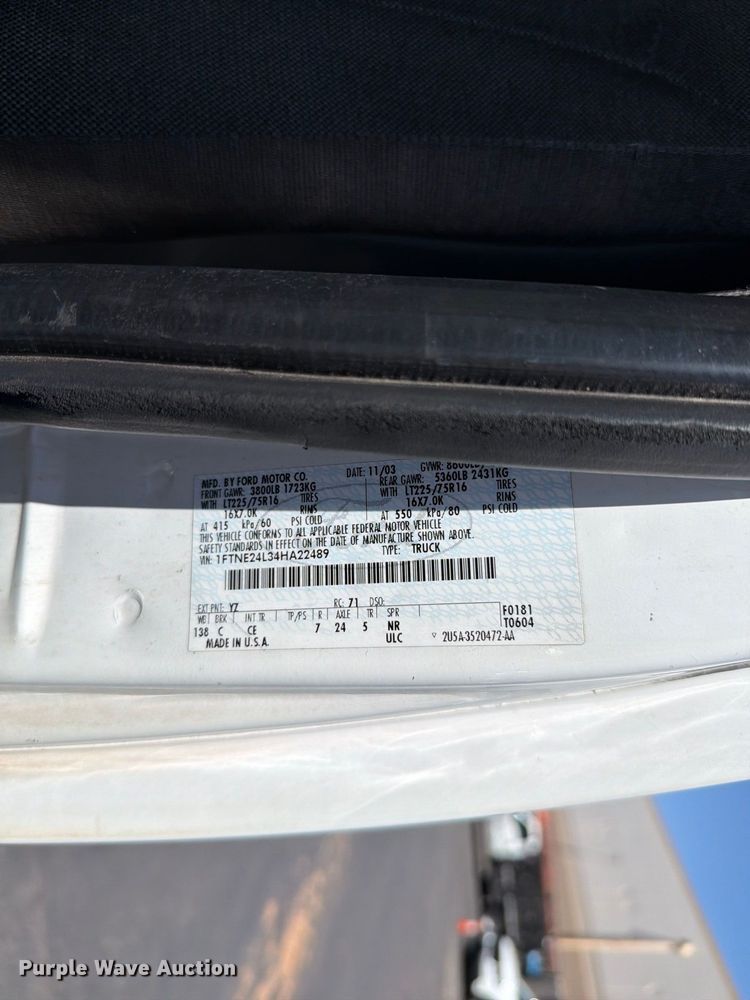 image for item EL2643 2004 Ford E250 van