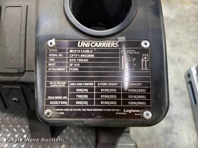 image for item EL2661 2019 UniCarriers CFS40 forklift