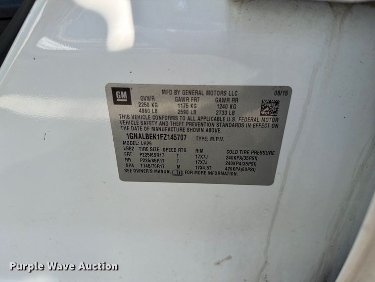 image for item EO8745 2015 Chevrolet Equinox SUV