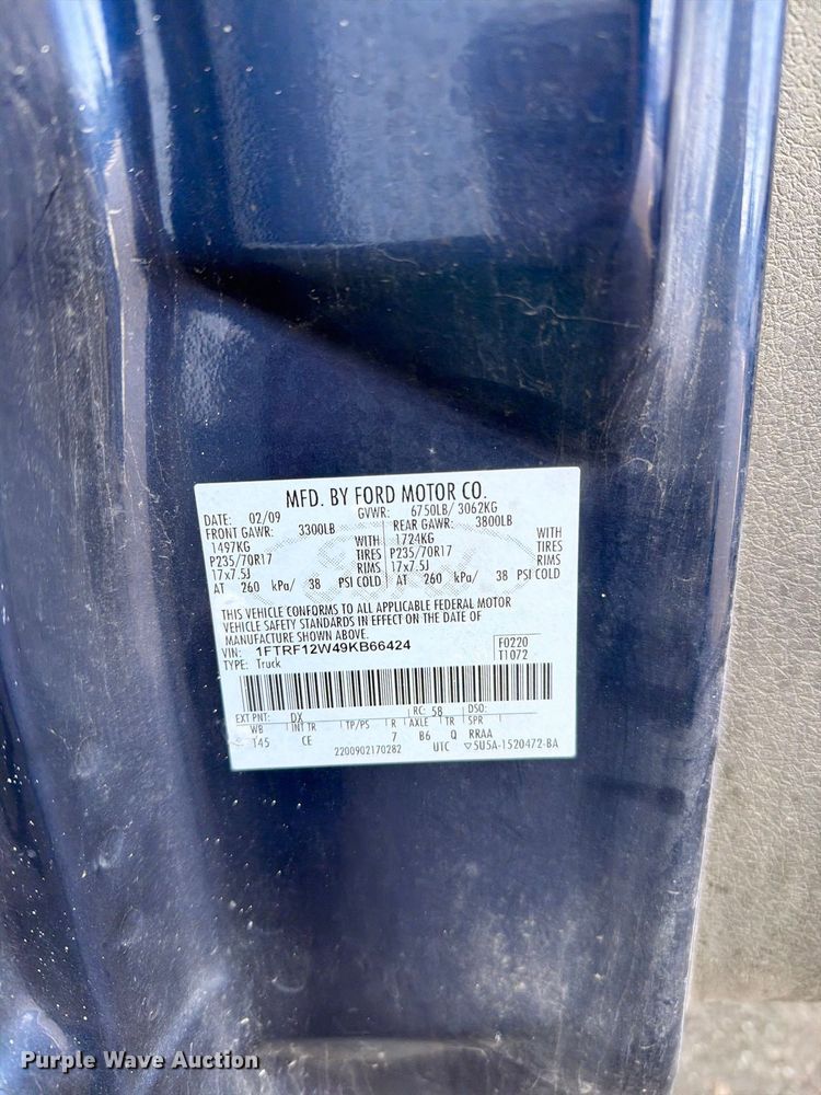 image for item EO8746 2009 Ford F150 pickup truck