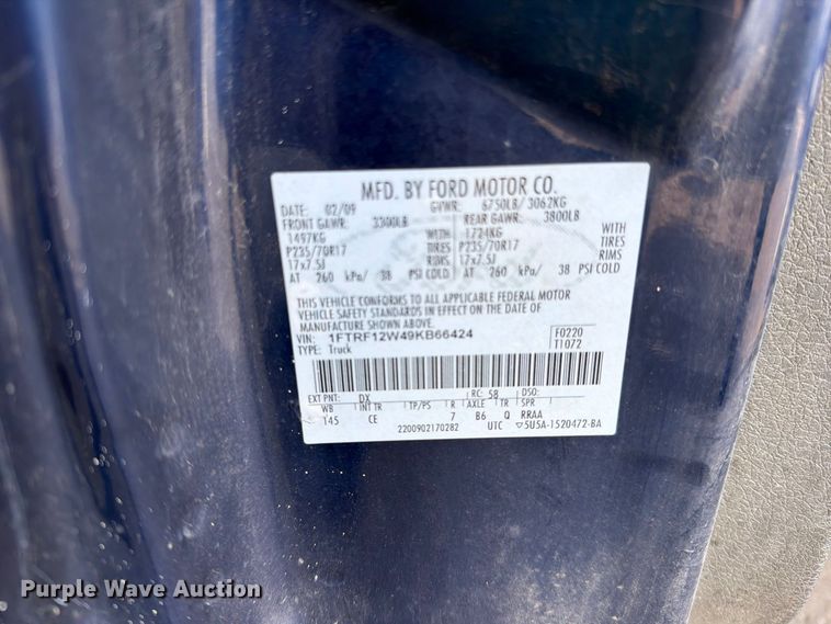 image for item EO8746 2009 Ford F150 pickup truck