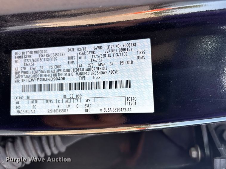 image for item ER3218 2018 Ford F150 Police Responder Crew Cab pickup truck