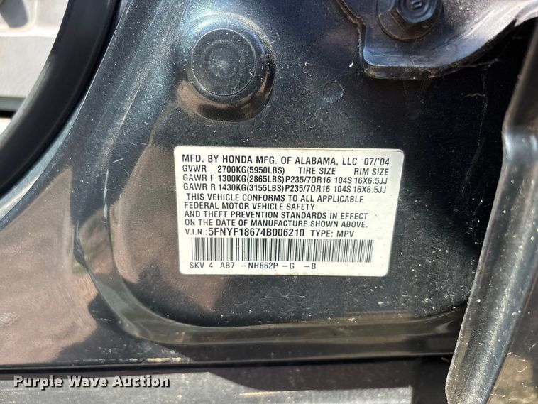 image for item ER3282 2004 Honda Pilot EX-L SUV