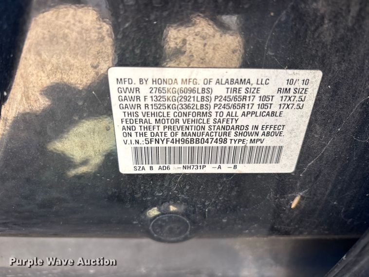 image for item ES8112 2011 Honda Pilot SUV