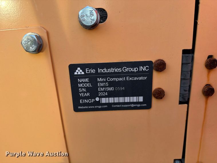 image for item EU1558 2024 Erie Industries EM15 mini excavator