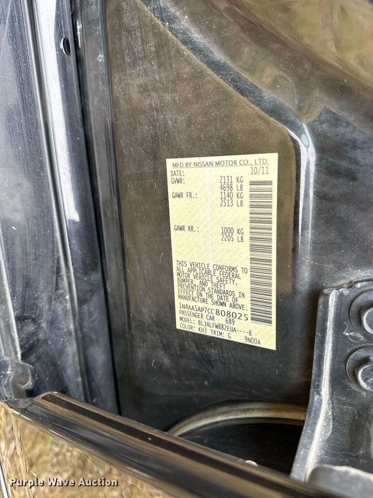 image for item EV6186 2012 Nissan Maxima 