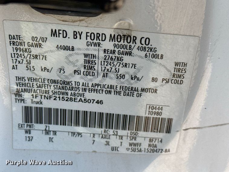 image for item EW4325 2008 Ford F250 Super Duty pickup truck