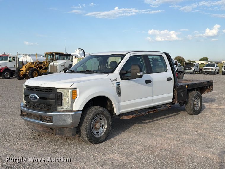 2017 Ford F250 Super Duty Crew Cab flatbed pickup truck