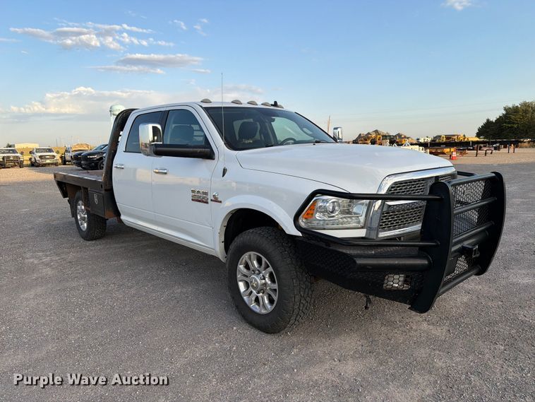 image for item EW8707 2017 RAM 2500 Crew Cab flatbed pickup truck
