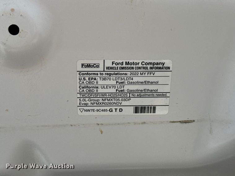 image for item EW8711 2022 Ford F150 Crew Cab pickup truck