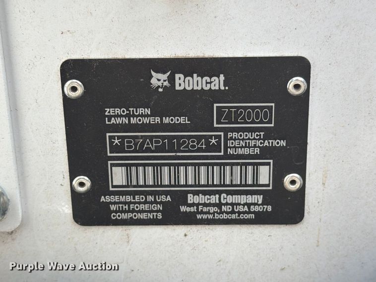 image for item EX3048 2026 Bobcat ZT2000 ZTR lawn mower