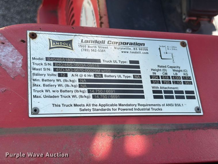image for item EX3049 2016 Bendi B40IC forklift