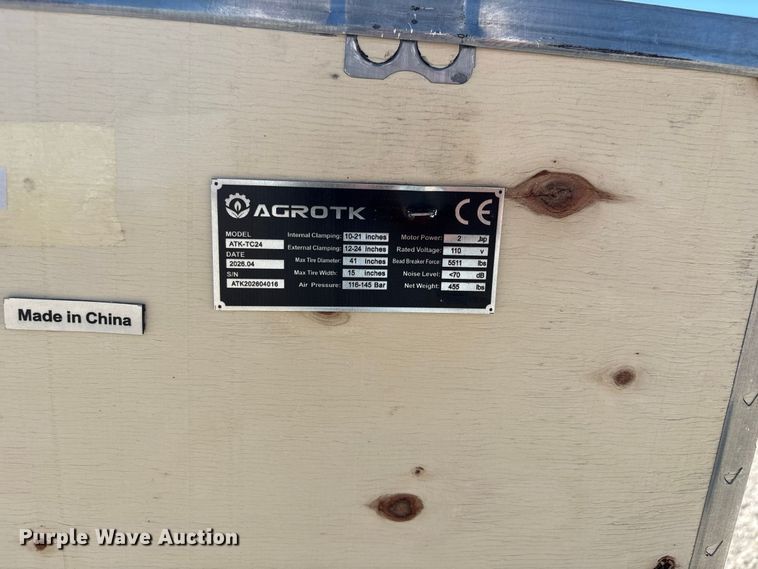 image for item EX4182 2026 AgroTK ATK-TC24 tire changer
