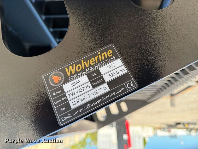 image for item EX4187 2025 Wolverine SB66 skid steer rock bucket