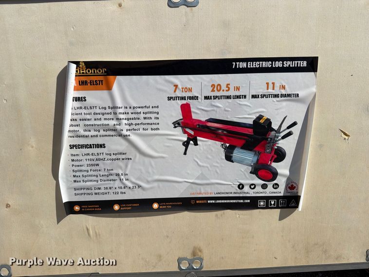 image for item EX4188 LandHonor LHR-ELS7T wood splitter