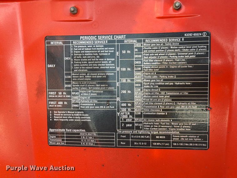 image for item EX4240 Kubota RCK6UP ZTR lawn mower