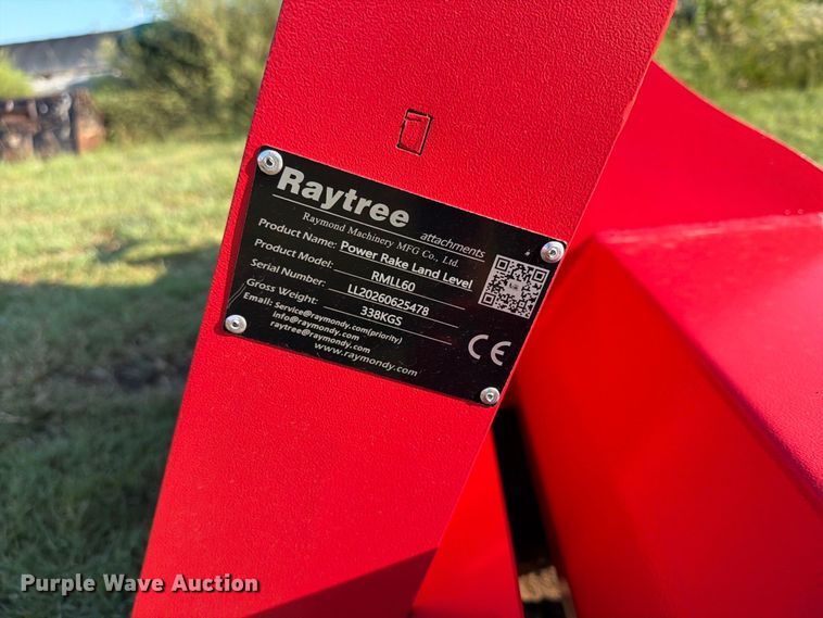 image for item EX4252 Raytree RMLL60 skid steer power rake land leveler