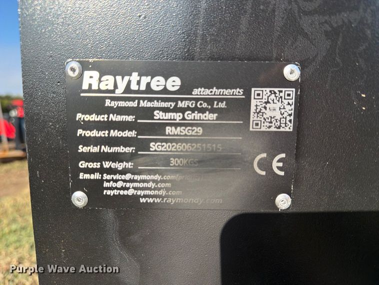 image for item EX4255 Raytree Raytree RMSG29 skid steer stump grinder