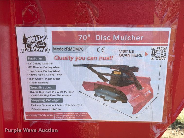image for item EX4256 Raytree Disc Mulcher skid steer disk mulcher