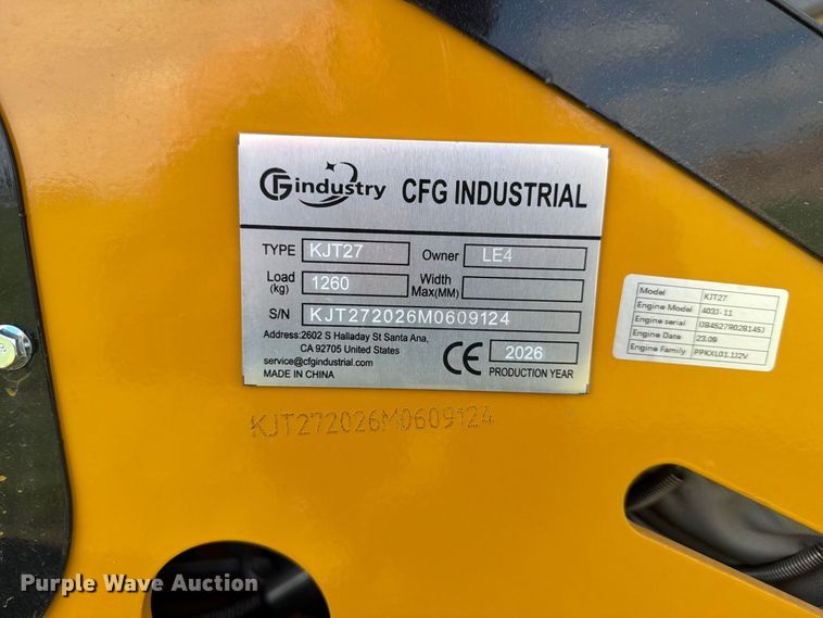 image for item EX4259 2026 CFG Industrial KJT27 compact utility loader