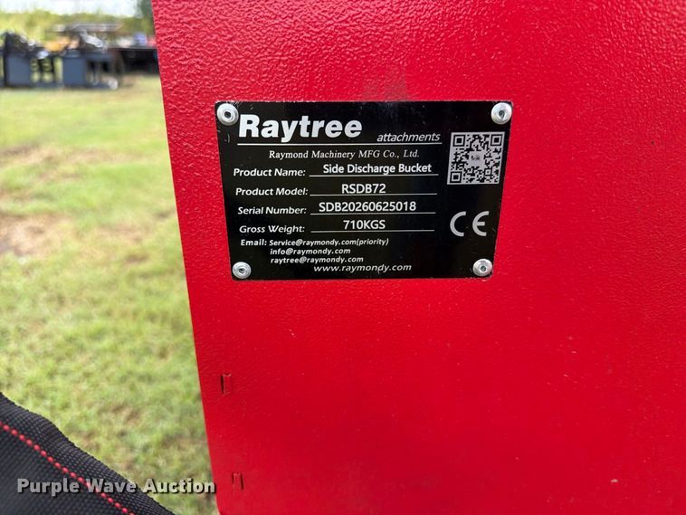 image for item EX4266 Raytree RSDB72 skid steer side discharge bucket