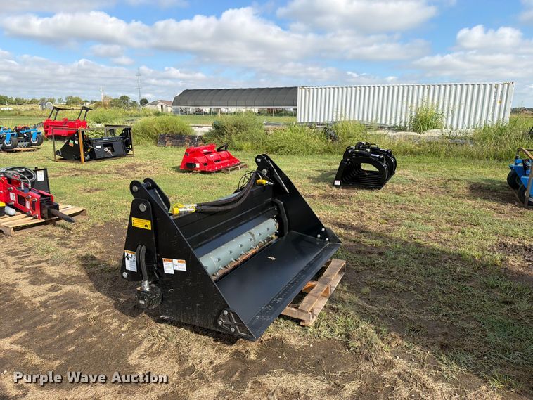image for item EX4268 Raytree RPRB72 skid steer 6-in-1 power rake bucket