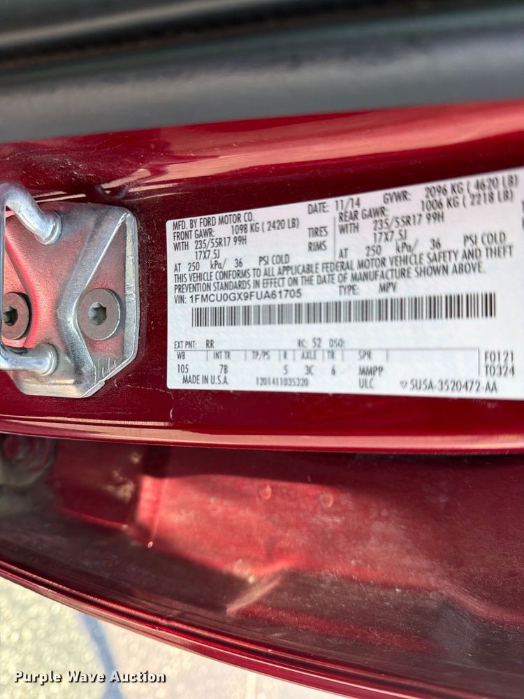 image for item EX4286 2015 Ford Escape SUV