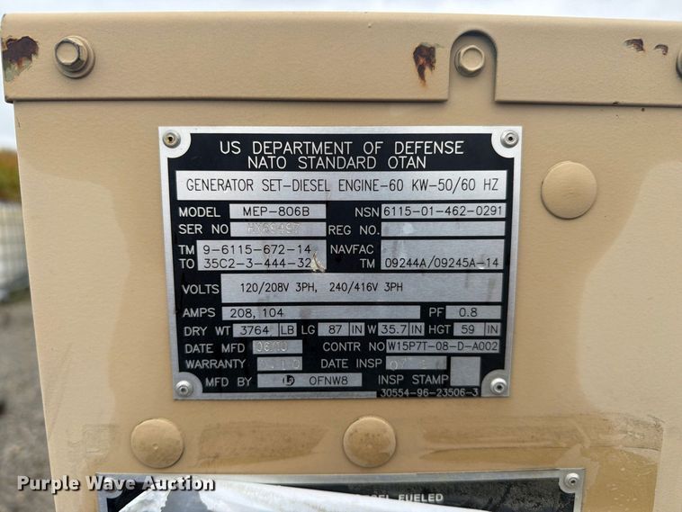 image for item FC3342 L3 MEP-806B generator