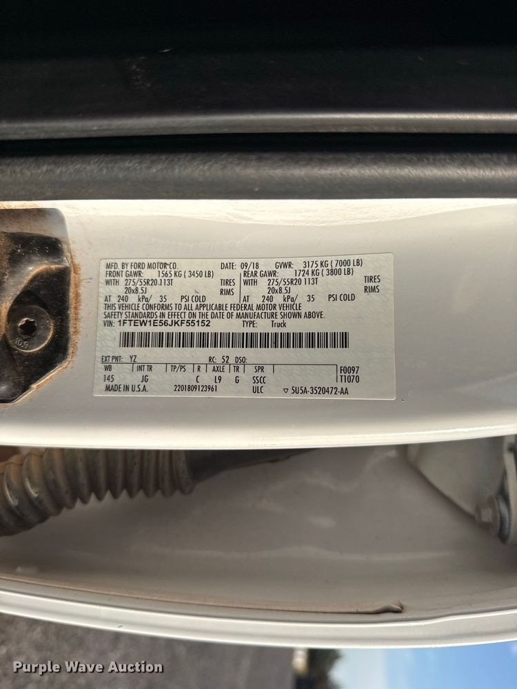 image for item FC4241 2018 Ford F150 Crew Cab pickup truck