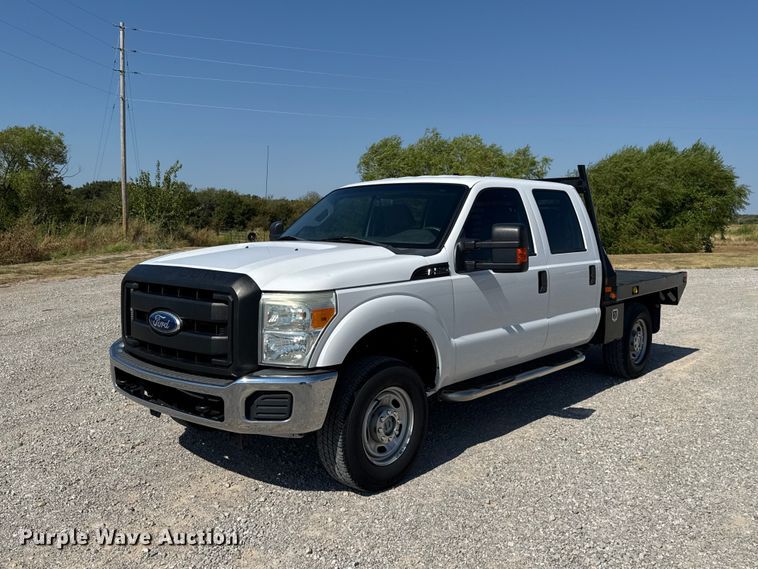 2011 Ford F250 Super Duty Crew Cab flatbed pickup truck