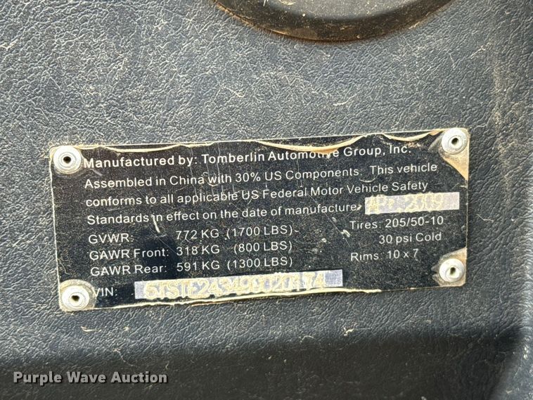 image for item FC4315 2009 Tomberlin E-Merge 400 golf cart