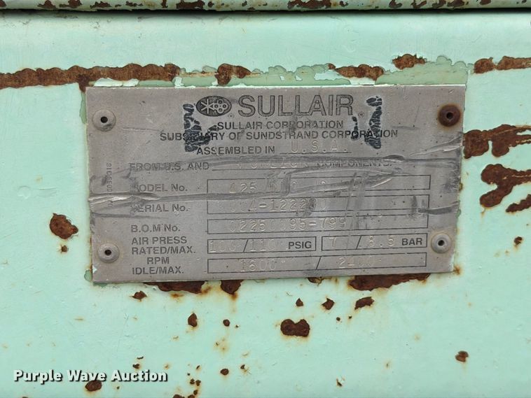 image for item FK3697 Sullair 425 air compressor