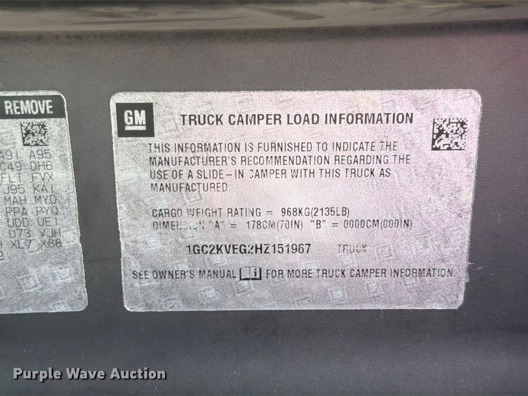 image for item FK3721 2017 Chevrolet Silverado 2500HD Ext. Cab pickup truck