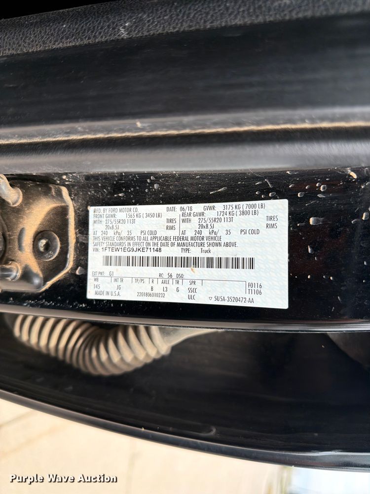 image for item FK4585 2018 Ford F150 Crew Cab pickup truck
