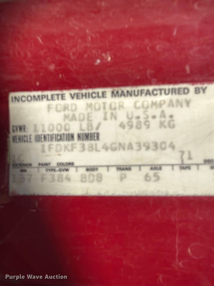image for item FK5143 1986 Ford F350 pumper fire truck