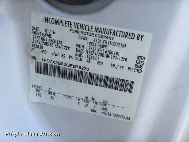 image for item FM7647 2016 Ford F250 Ext. Cab utility bed pickup truck