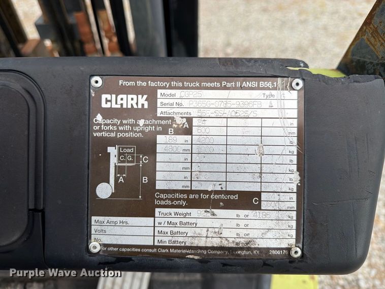 image for item FN2595 Clark CGP25 forklift