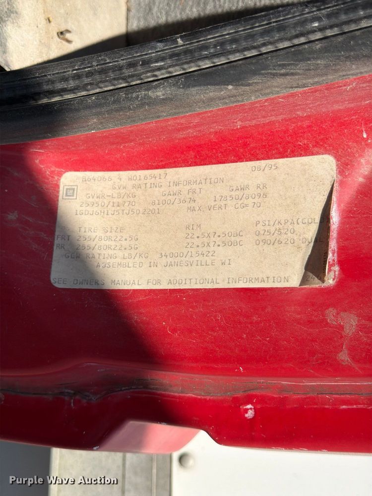 image for item FP3033 1996 GMC Topkick C6 box truck
