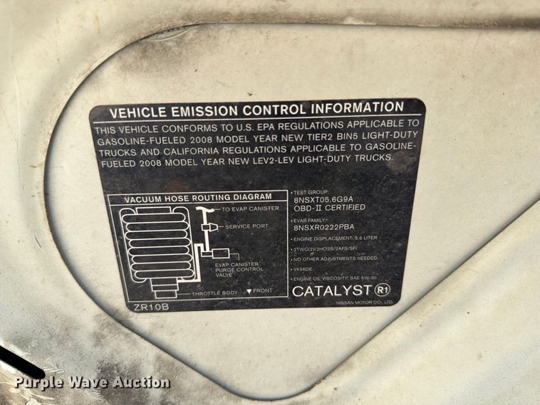 image for item FT6253 2008 Nissan Titan Ext. Cab pickup truck