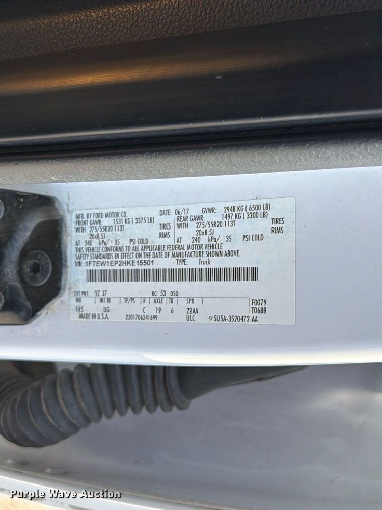 image for item FT6279 2017 Ford F150  XLT Crew Cab pickup truck
