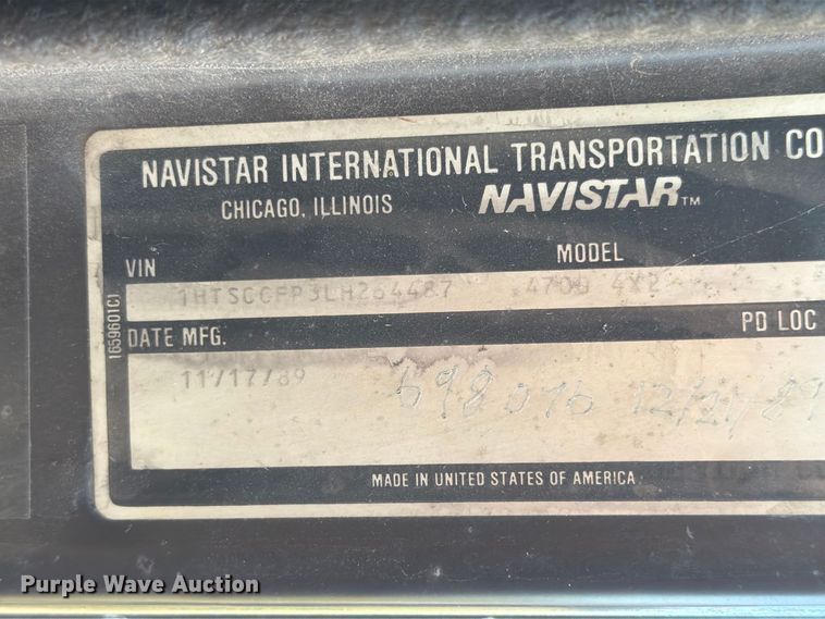 image for item FT6701 1990 International 4700 box truck