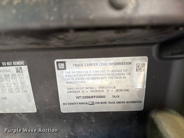 image for item FU4582 2015 GMC Sierra 2500HD 