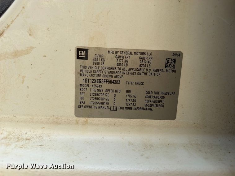 image for item FU4582 2015 GMC Sierra 2500HD 