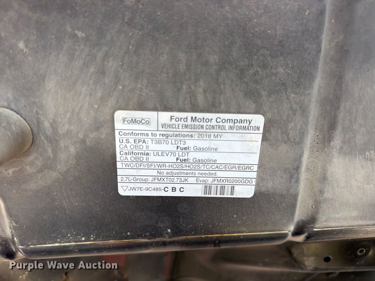 image for item FU4640 2018 Ford F150 Ext. Cab pickup truck